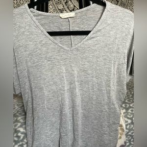 flowery grey blouse
